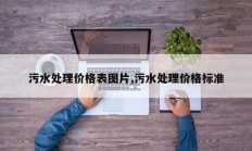 污水处理价格表图片,污水处理价格标准